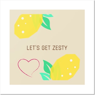 Let's get zesty design with lemons and love heart Posters and Art